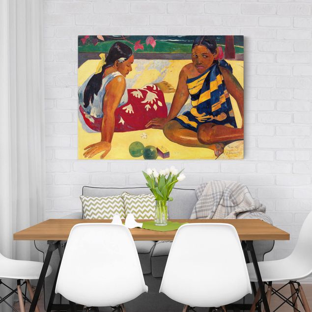 Stampa su tela Paul Gauguin - Parau Api (Due donne di Tahiti)