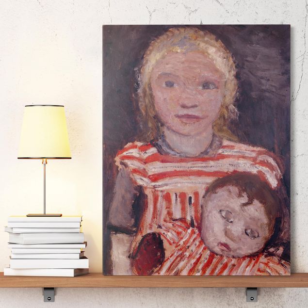 Riproduzioni su tela quadri famosi Paula Modersohn-Becker - Ragazza con bambola
