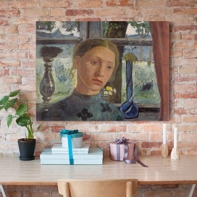 Riproduzione quadri su tela Paula Modersohn-Becker - Testa di ragazza davanti alla finestra