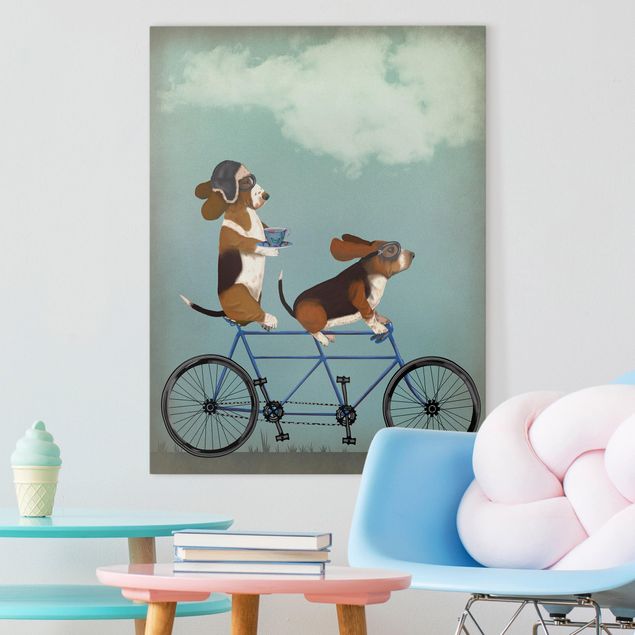 Quadri con cani Ciclismo - Tandem di bassotti