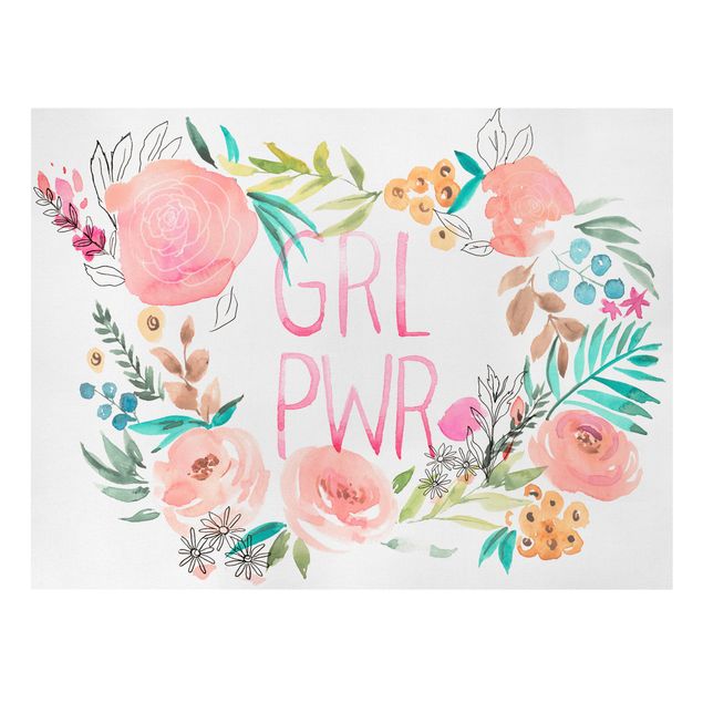 Stampa su tela - Pink Flowers - Girl Power - Orizzontale 4:3