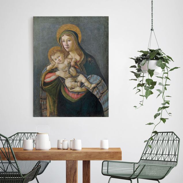 Quadri moderni per soggiorno Sandro Botticelli - La Madonna con il Bambino e la corona di spine e tre chiodi