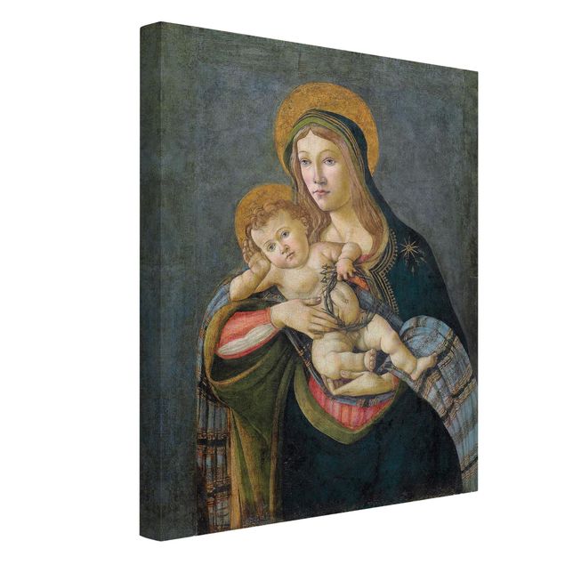 Stampe su tela Sandro Botticelli - La Madonna con il Bambino e la corona di spine e tre chiodi