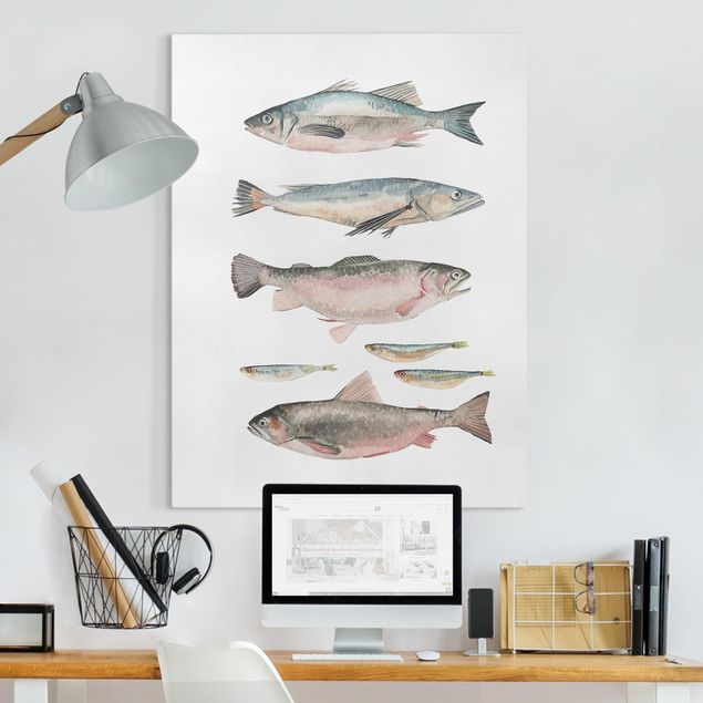 stampe animali Sette pesci in acquerello I