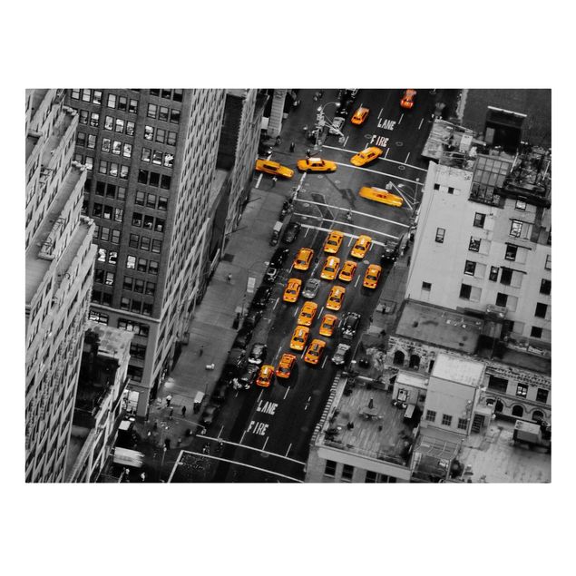 Stampa su tela Taxi luci Manhattan