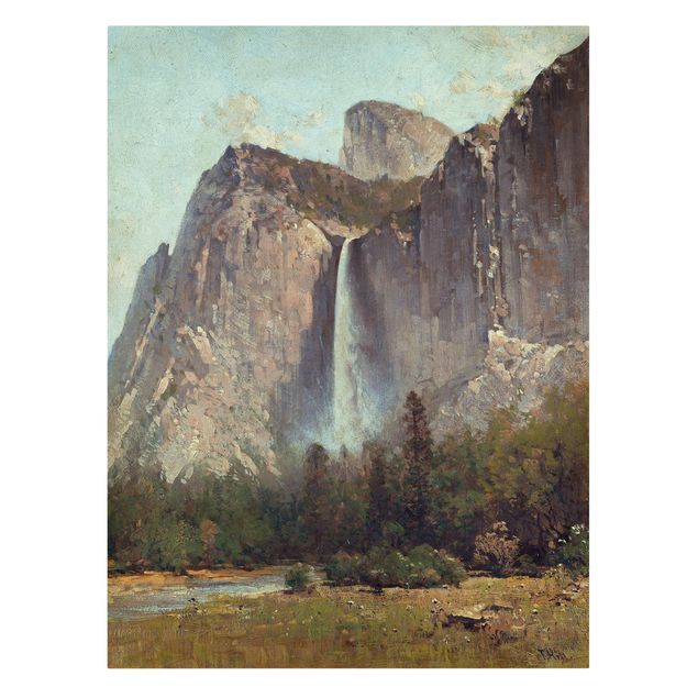 Riproduzioni su tela quadri famosi Thomas Hill - Cascate del Velo Nuziale - Valle dello Yosemite