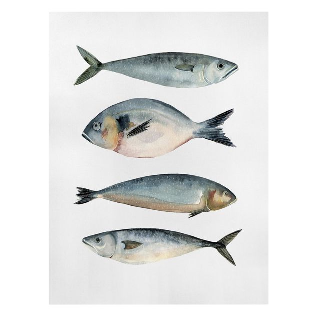 Quadri su tela Quattro pesci nell'acquerello II