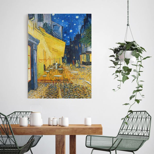 Stampe su tela città Vincent van Gogh - Terrazza di un caffè di notte