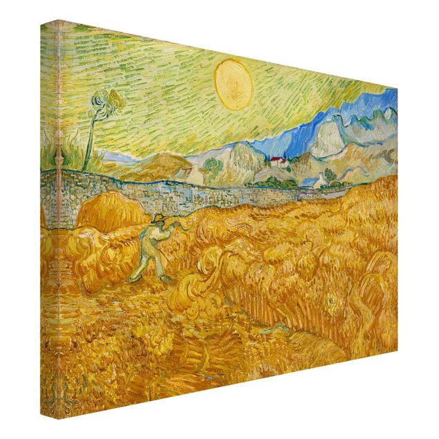 Stampa su tela Vincent Van Gogh - Il raccolto, il campo di grano