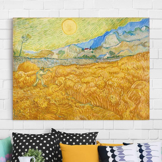 Stampe su tela paesaggio Vincent Van Gogh - Il raccolto, il campo di grano