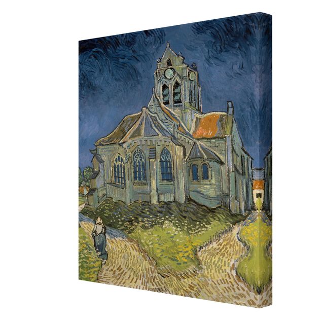 Stampa su tela - Vincent van Gogh - La chiesa di Auvers - Verticale 3:4