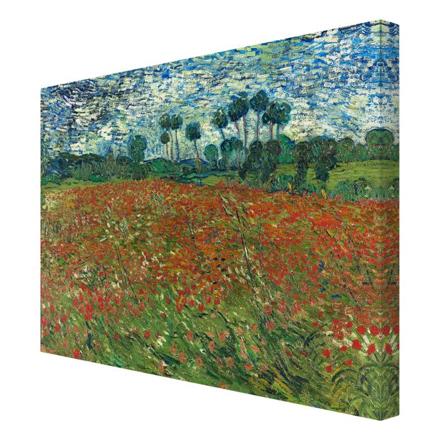 Stampa su tela Vincent Van Gogh - Campo di papaveri