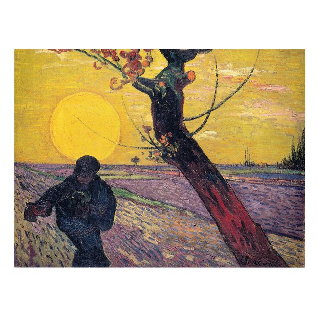Stampa su tela - Vincent van Gogh - Il Seminatore con impostazione Sole - Orizzontale 4:3