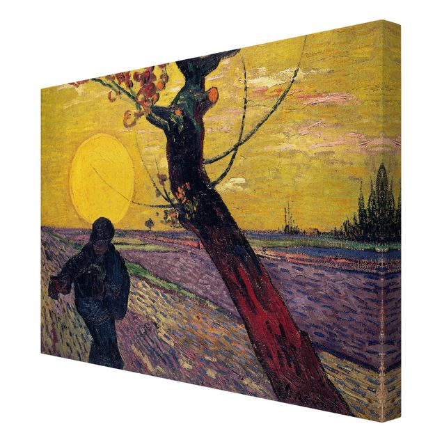 Stampa su tela - Vincent van Gogh - Il Seminatore con impostazione Sole - Orizzontale 4:3