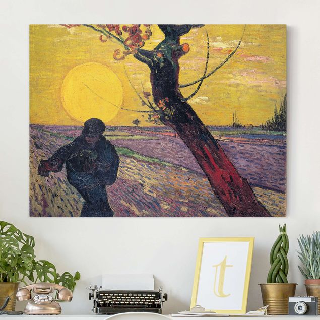 Riproduzione quadri su tela Vincent Van Gogh - Seminatore con sole al tramonto
