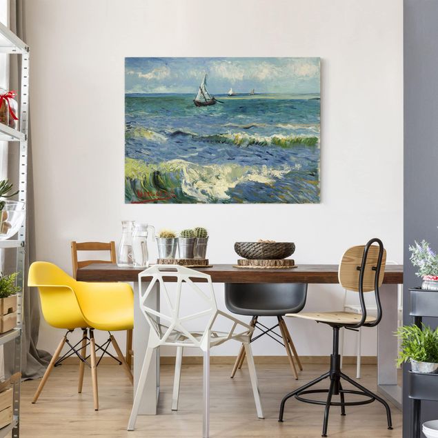 Tele con paesaggi Vincent Van Gogh - Paesaggio marino vicino a Les Saintes-Maries-De-La-Mer
