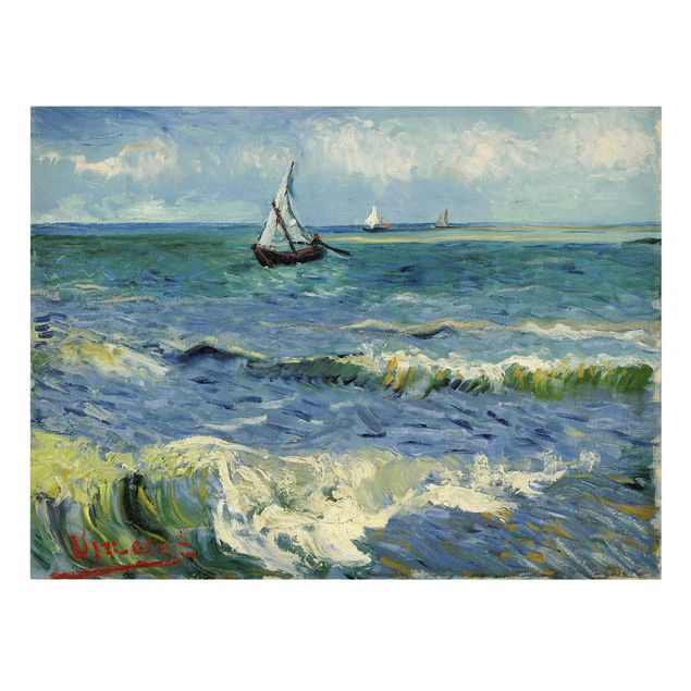 Quadri moderni per soggiorno Vincent Van Gogh - Paesaggio marino vicino a Les Saintes-Maries-De-La-Mer