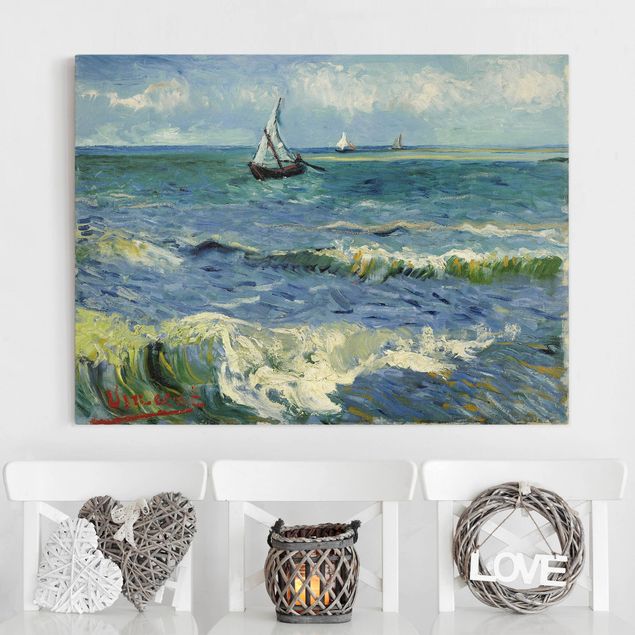 Quadri tela mare Vincent Van Gogh - Paesaggio marino vicino a Les Saintes-Maries-De-La-Mer