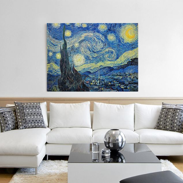Stampa su tela città Vincent Van Gogh - La notte stellata