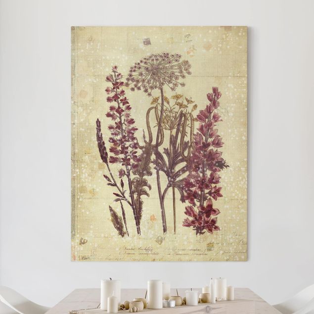 Riproduzioni su tela quadri famosi Fiori vintage in lino