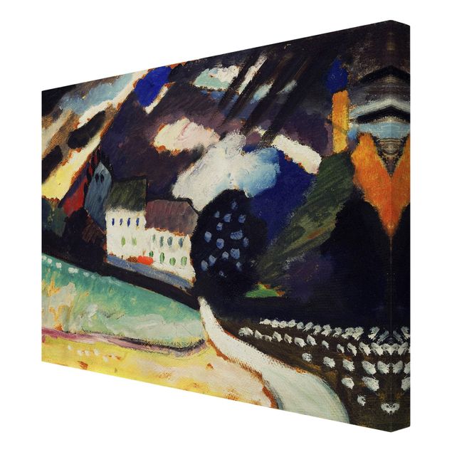 Stampa su tela Wassily Kandinsky - Murnau, castello e chiesa II
