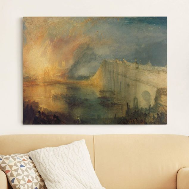 Stampe su tela paesaggio William Turner - L'incendio delle case dei Lord e dei Comuni