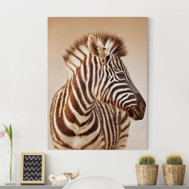 quadri con animali Ritratto di piccola zebra