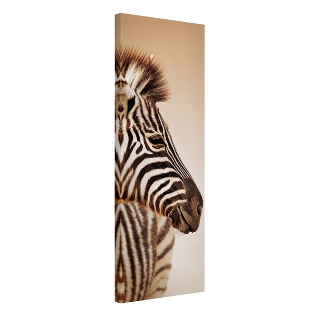 Quadri moderni per soggiorno Ritratto di piccola zebra