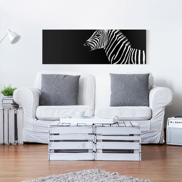 Stampe su tela bianco e nero Zebra Safari Art
