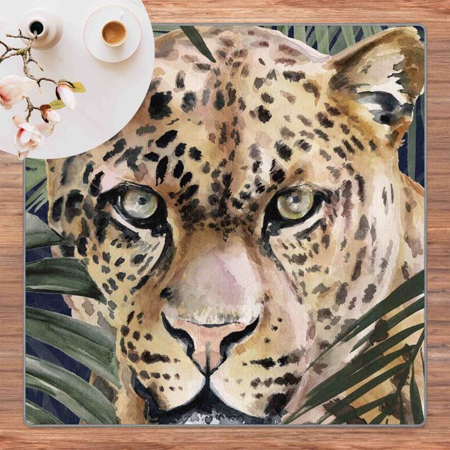 Tappeti floreali Leopardo nella giungla
