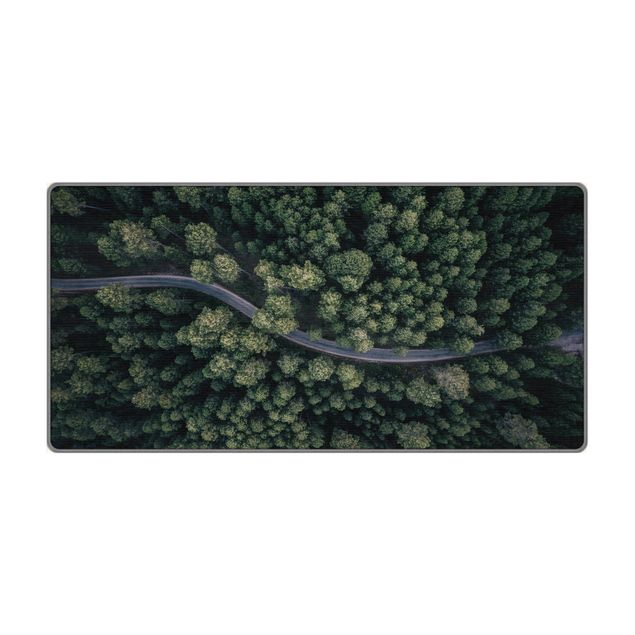 Tappeti a tessitura piatta Veduta aerea - Strada nella foresta dall'alto