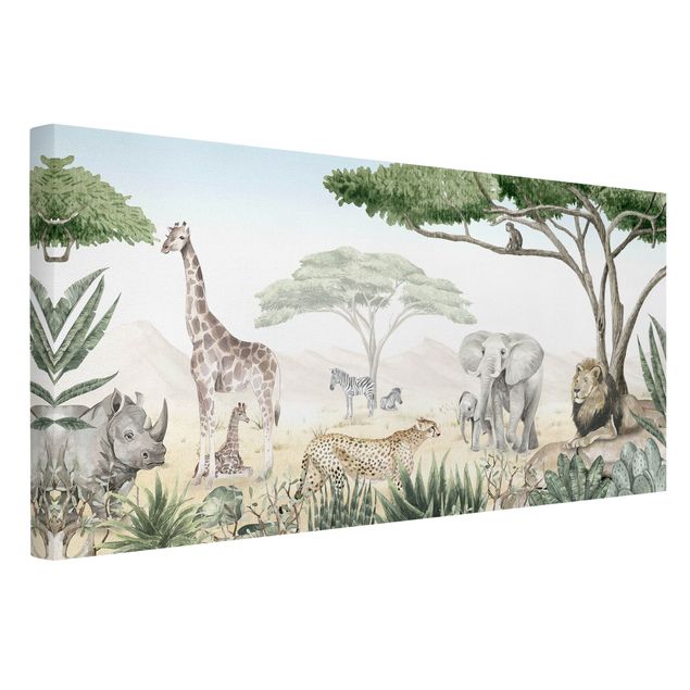 Quadri con giraffe Maestoso mondo animale della savana