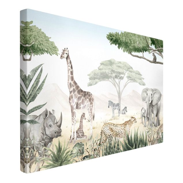Quadri con giraffe Maestoso mondo animale della savana