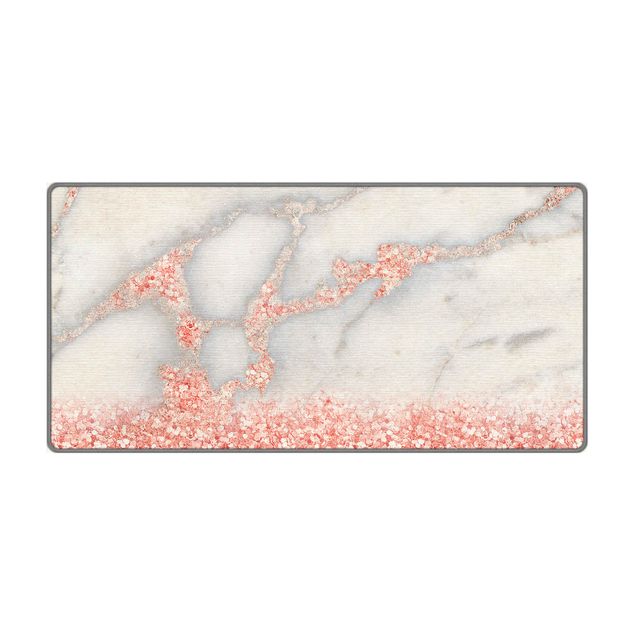 tappeti lavabili Effetto marmo con coriandoli rosa