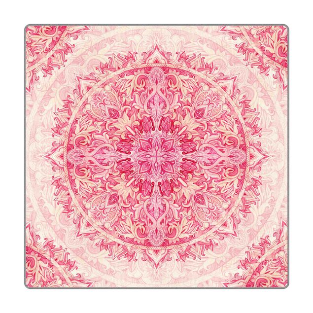 Tappeti  - Ornamento mandala in acquerello pink