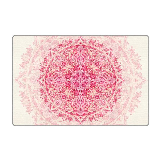 Tappeti  - Ornamento mandala in acquerello rosa