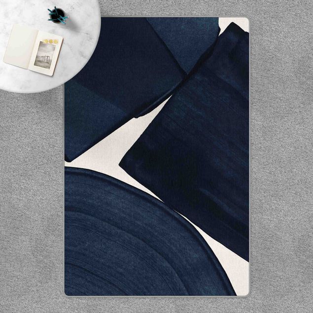 Tappeti grandi Pittura minimalista blu