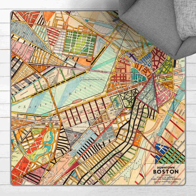 Tappeti mappamondo Cartina moderna di Boston