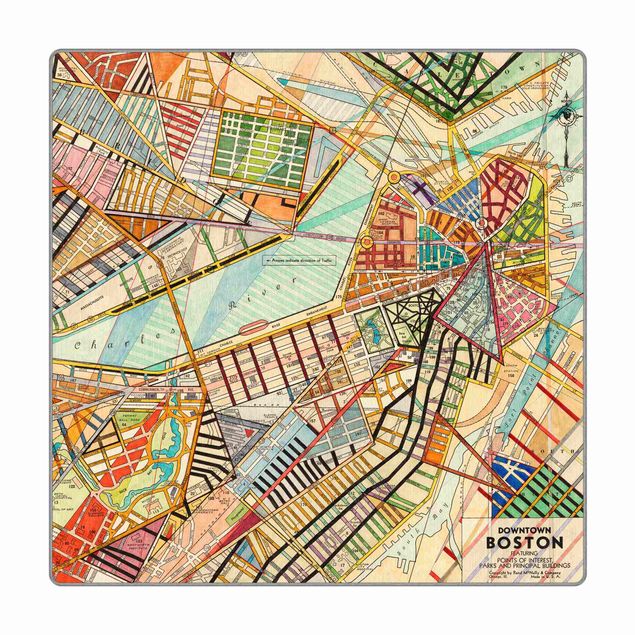 Tappeti  - Cartina moderna di Boston