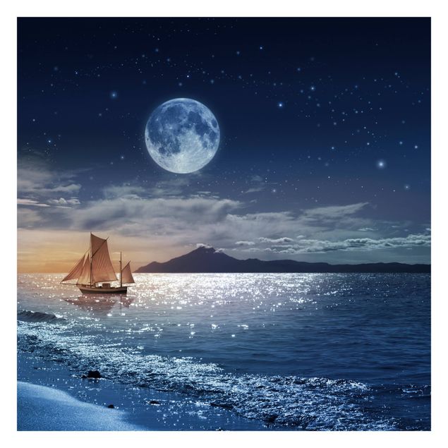Carta da parati - Moon Night Sea