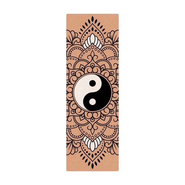 Tappetino di sughero - Mandala Yin e Yang - Formato verticale 1:3