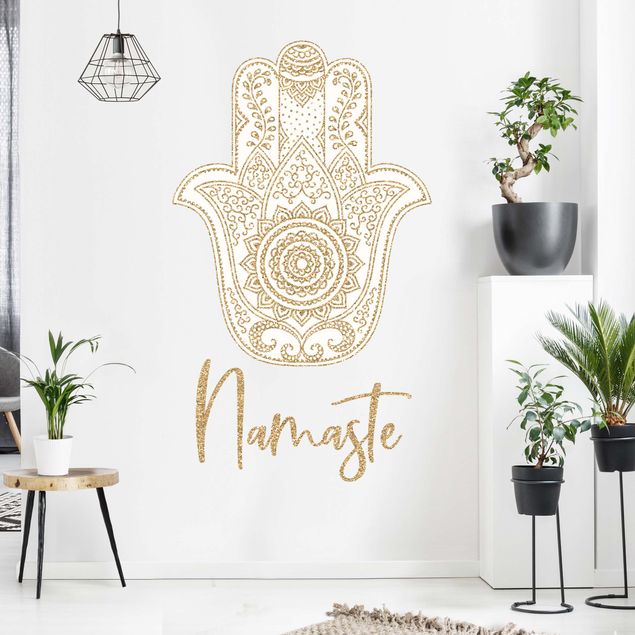 Adesivo murale - Namaste - Hamsa Hand Gold