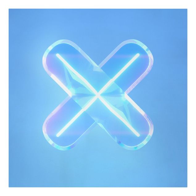 Stampa su tela - Simbolo del giocatore X al neon