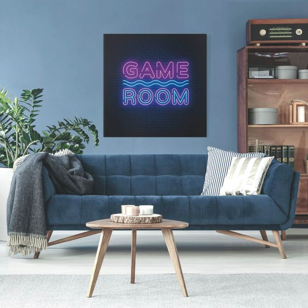 Quadri moderni per soggiorno Scritta al neon Game Room