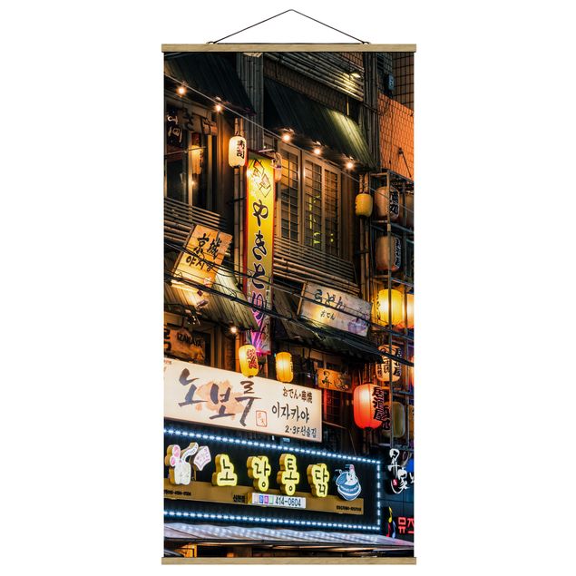 Foto su tessuto da parete con bastone - Cartelloni pubblicitari al neon - Verticale 1:2