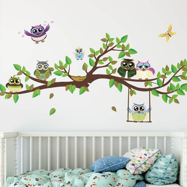 Adesivo murale - No.YK24 Funny Owl Branch