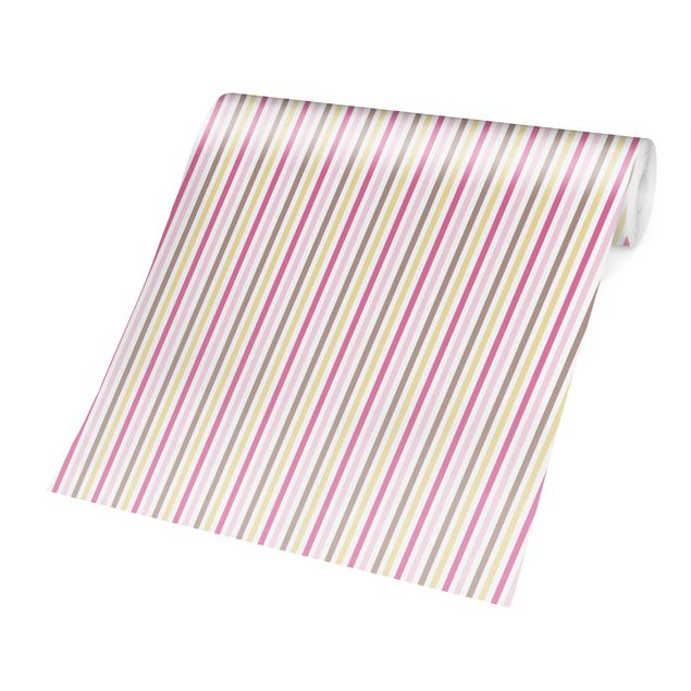 Carta da parati - no.YK48 Stripes Pink-Yellow