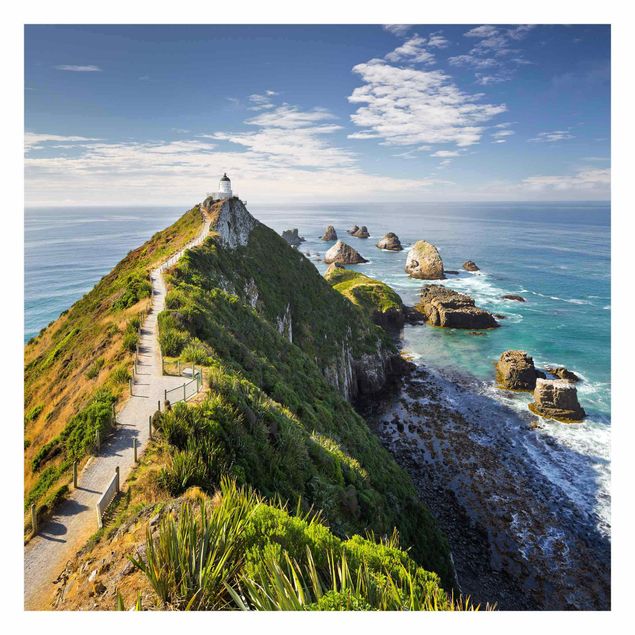 Carta da parati - Nugget Point Lighthouse and sea New Zealand