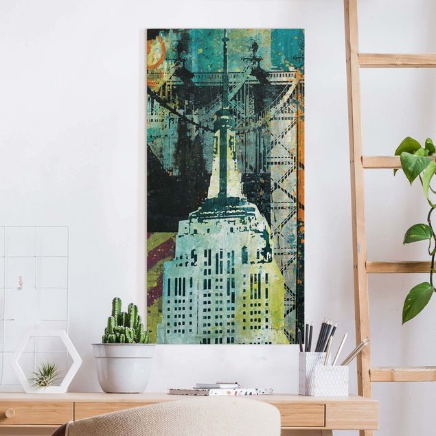 quadro astratto NY Graffiti Empire State Building