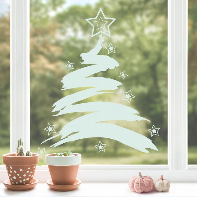 Pellicola per vetri per salone No.SF838 Albero di Natale